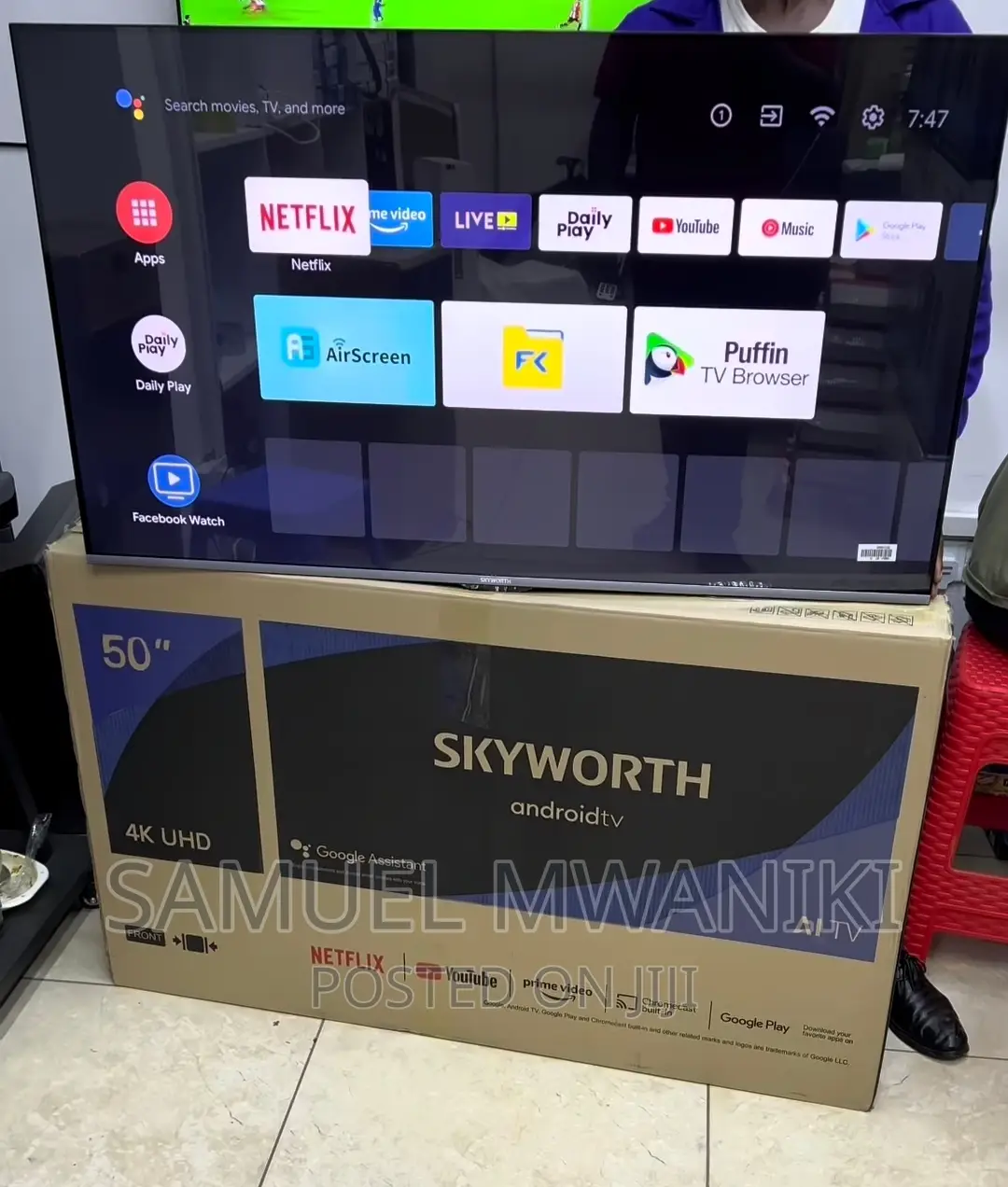 Skyworth 50′′ Uhd Frameless Smart Android Tv Black