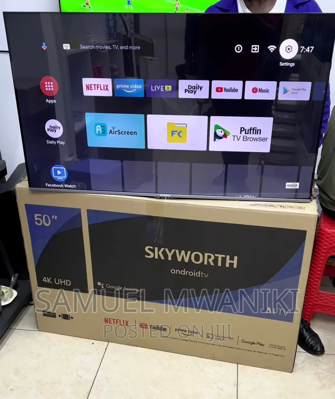 Skyworth 50′′ Uhd Frameless Smart Android Tv Black
