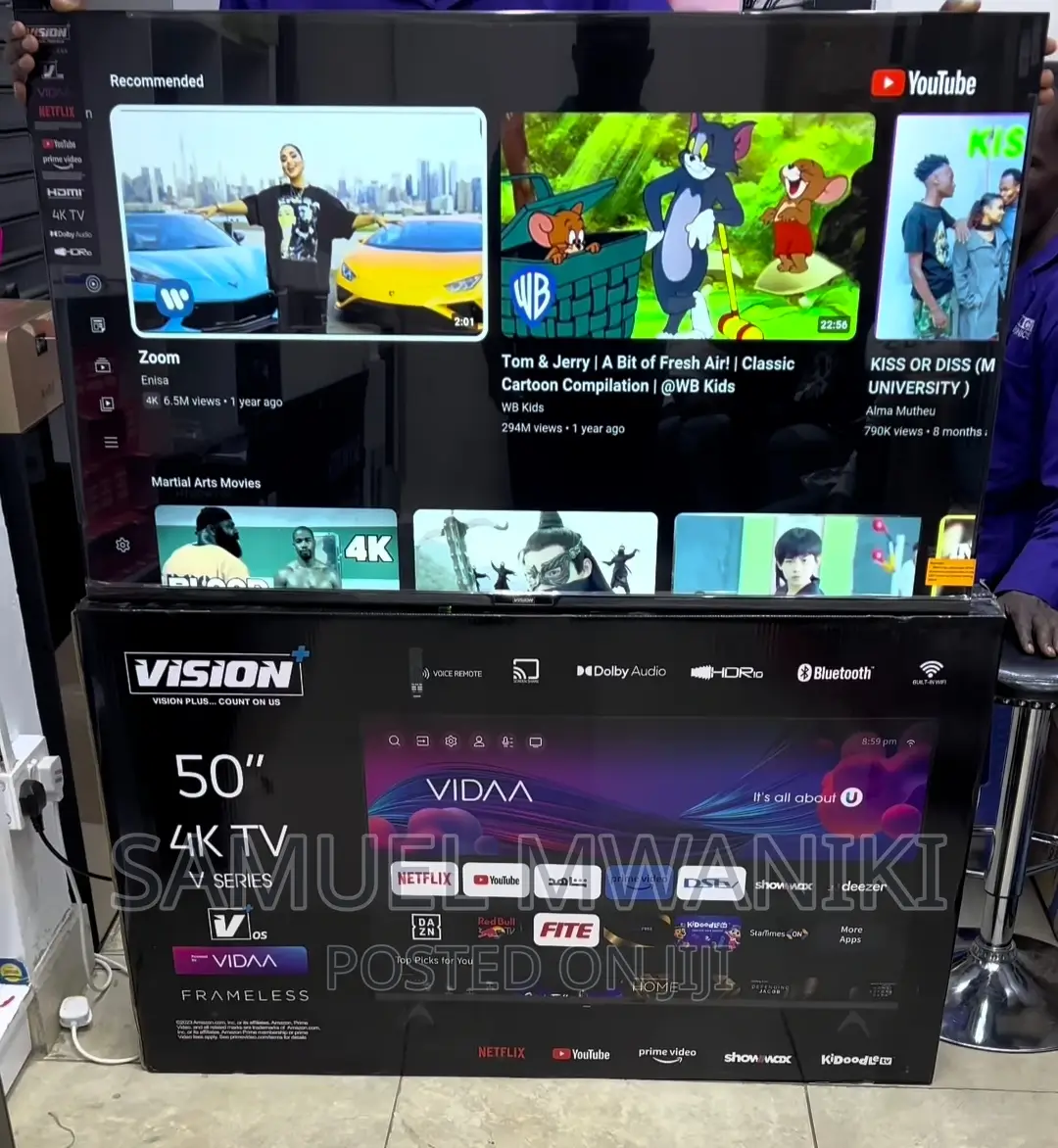 Vision Plus 50′′ Frameless V+ Os Smart Tv With Netflix