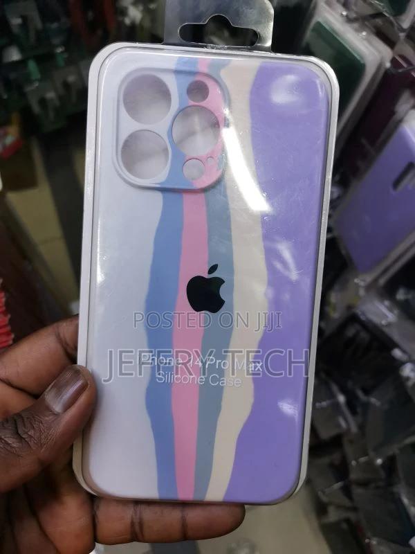 Liquid Silicone Case Cover in Rainbow for iPhone 14 Pro Max