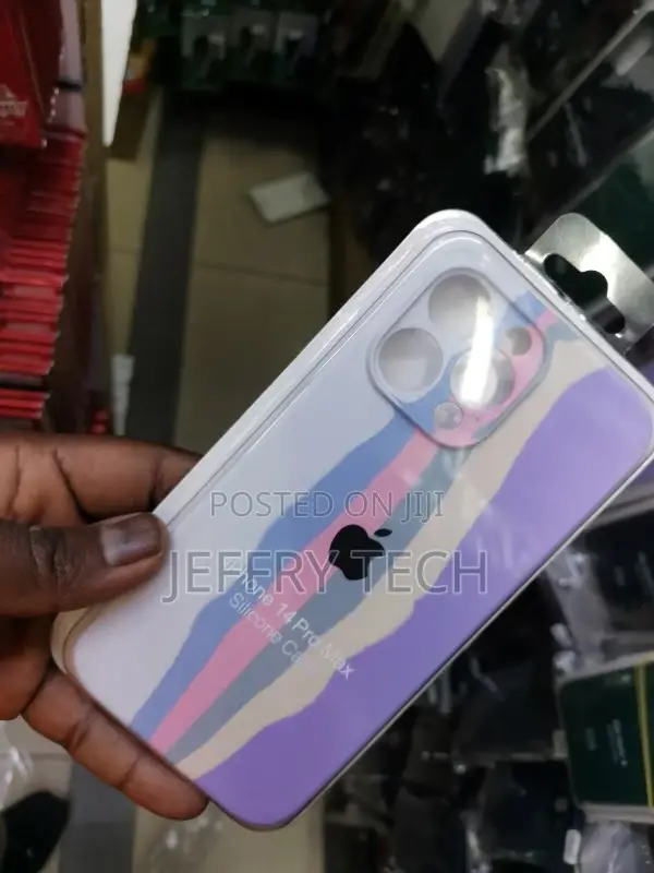 Liquid Silicone Case Cover in Rainbow for iPhone 14 Pro Max