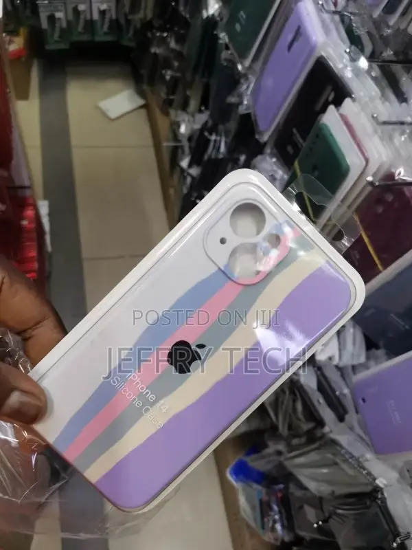 Liquid Silicone Case Cover in Rainbow for iPhone 14