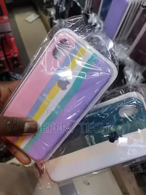 iPhone XR Rainbow Silicone Case Cover and 3D Screen Protect