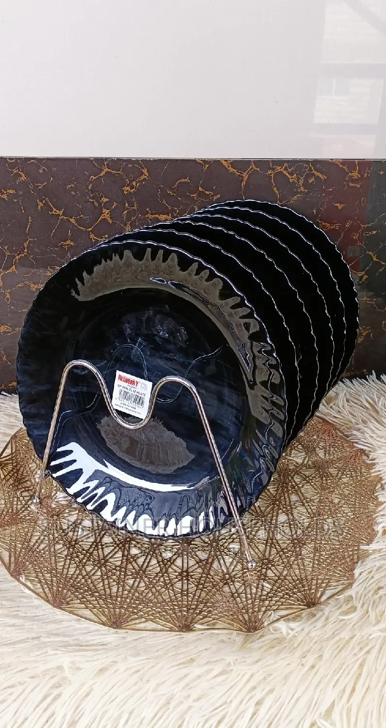 6pcs Black Ceramic Plates