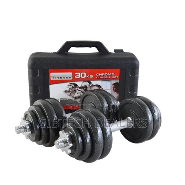 Chrome 10kg Dumbells With Case - main view