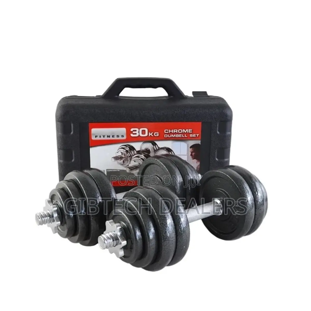 With Case 10kg Chrome Dumbell