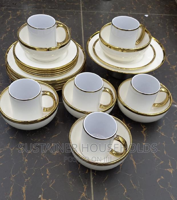 White and Gold Rimmed Dinner Sets