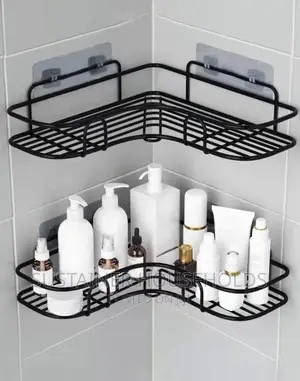 *Black Corner Bathroom Shelfs 
Size 26cm × 26cm