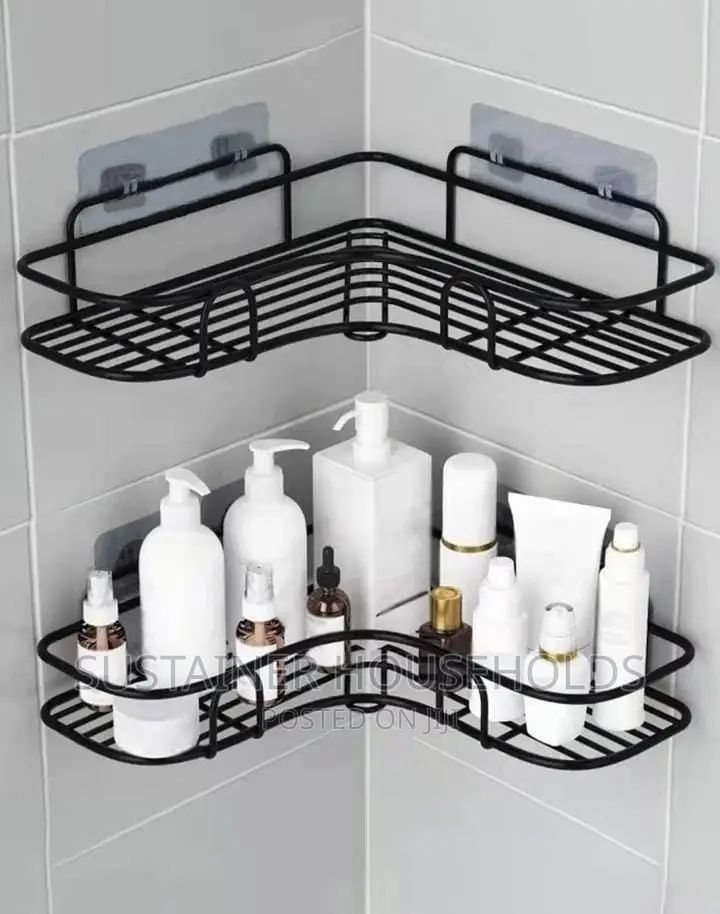 *Black Corner Bathroom Shelfs 
Size 26cm × 26cm