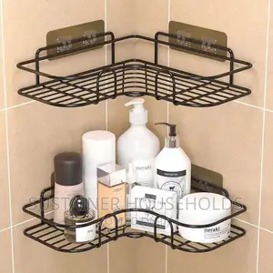 *Black Corner Bathroom Shelfs 
Size 26cm × 26cm