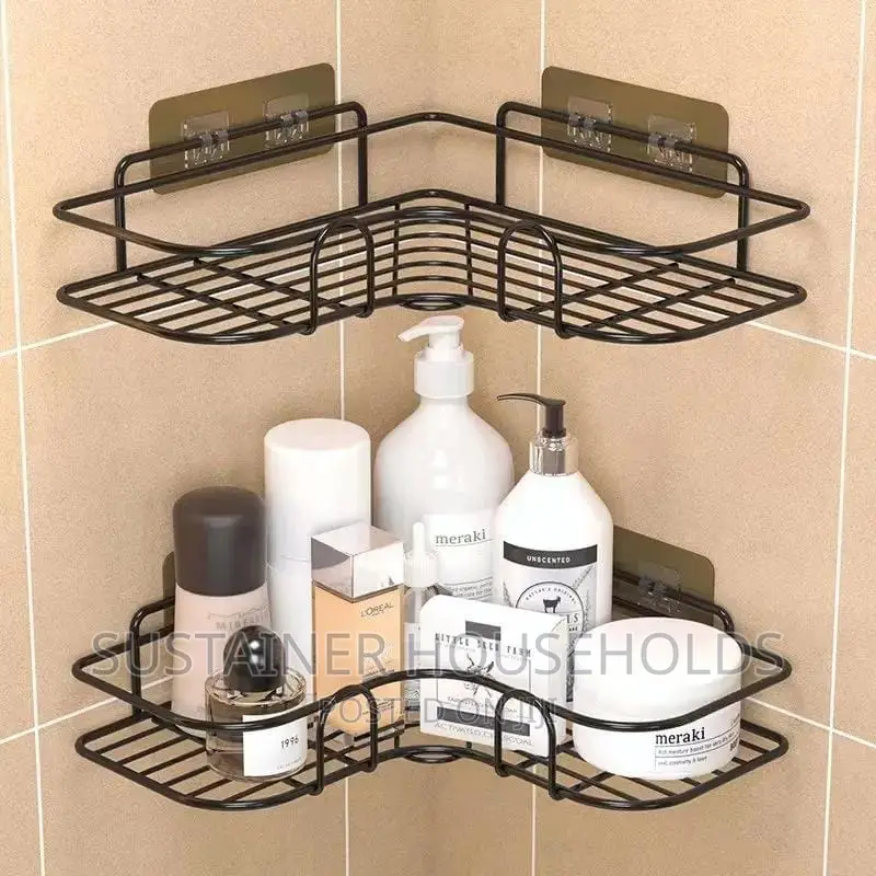 *Black Corner Bathroom Shelfs 
Size 26cm × 26cm