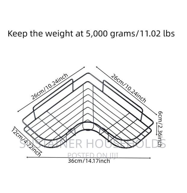 *Black Corner Bathroom Shelfs 
Size 26cm × 26cm - thumbnail 4