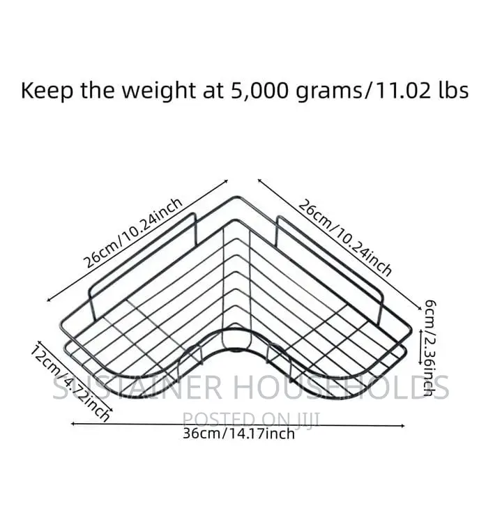 *Black Corner Bathroom Shelfs 
Size 26cm × 26cm