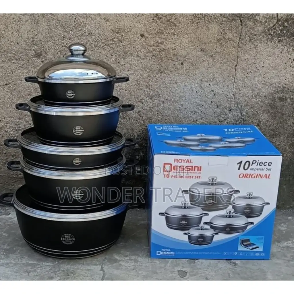 Dessin 10 Piece Original Italian Black Cookware Set