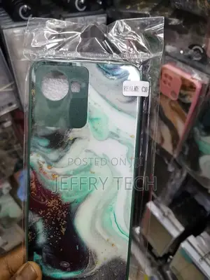 Realme C30 Cover- Colorful Marble Series - Green Case