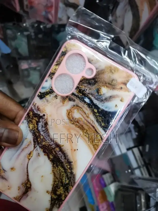 Pink Marble Silicone Back Cover for Realme C33 - Multicolor