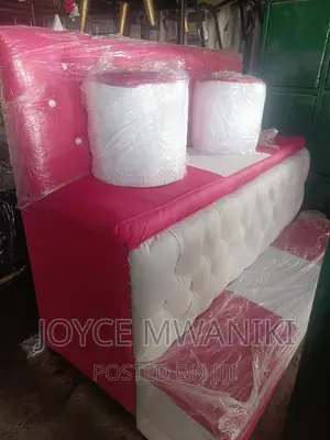 Pedicure Seat, 3 Seater Pink and White.