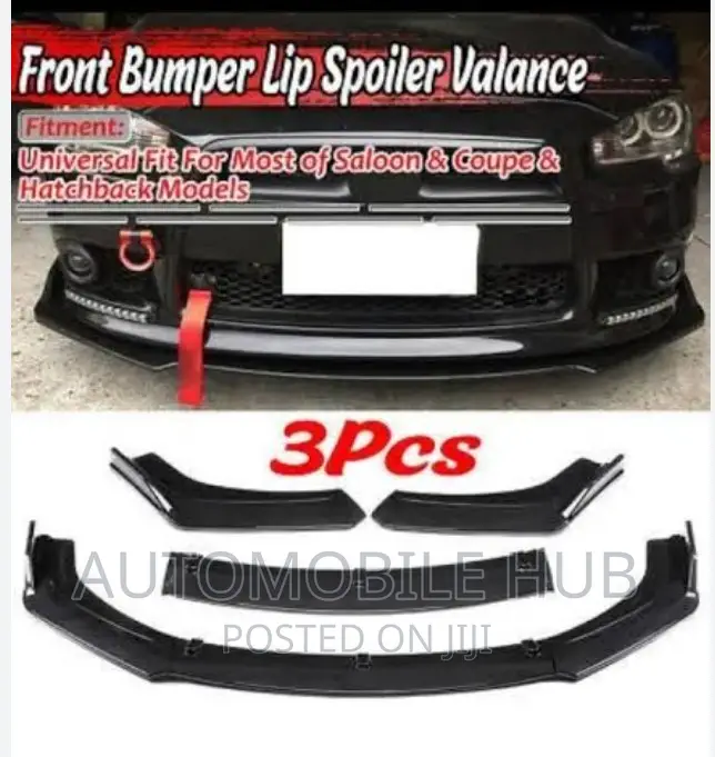 4pcs Black Car Bumper Lip Spoiler