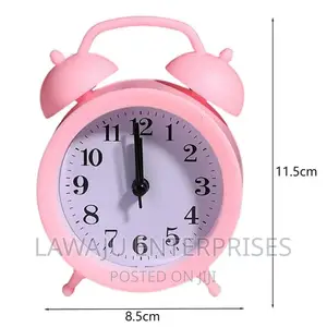 Cute Alarm Clock With Large Analog Battery Operated Clock