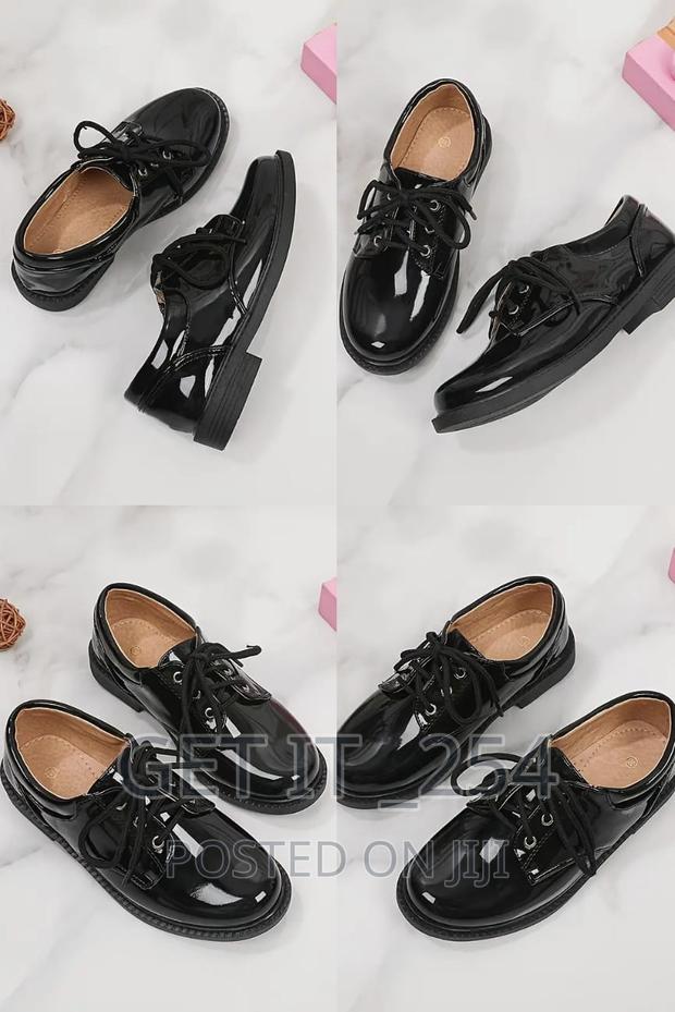 Unisex High-Quality Black Patent Leather Shoes