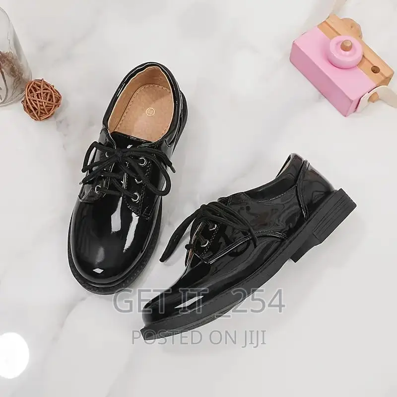 Unisex High-Quality Black Patent Leather Shoes