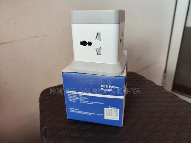 Extension Cables Ensave Cube 4 Way + 3 USB Ports Space Saver - thumbnail 3