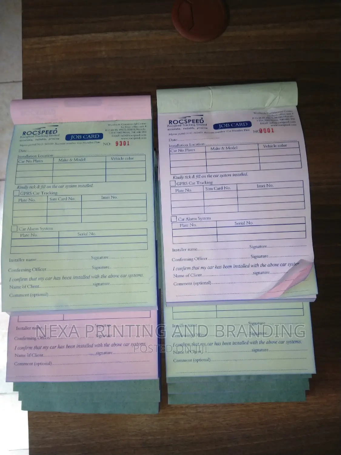Triplicate Receipts
