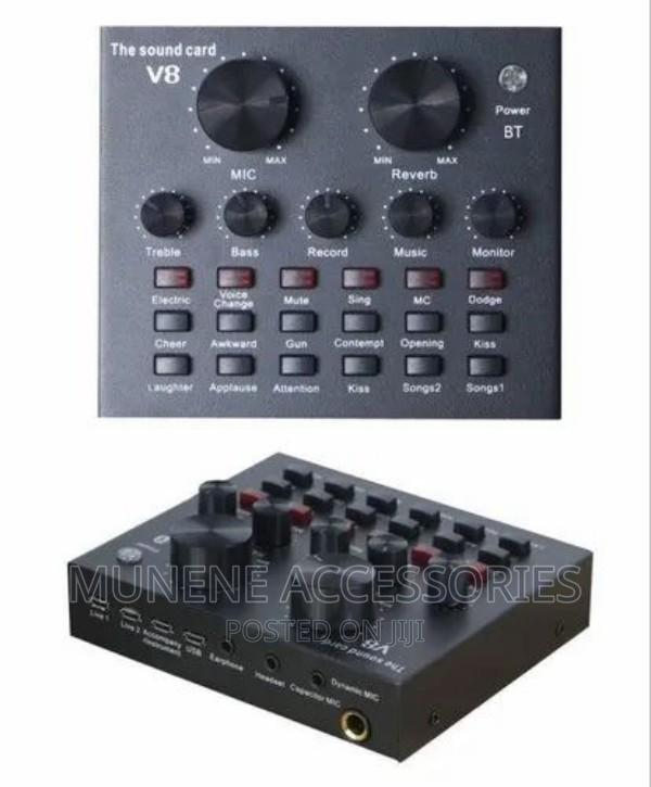 V8 LIVE Bluetooth SOUND CARD Mixer Karaoke Music Record