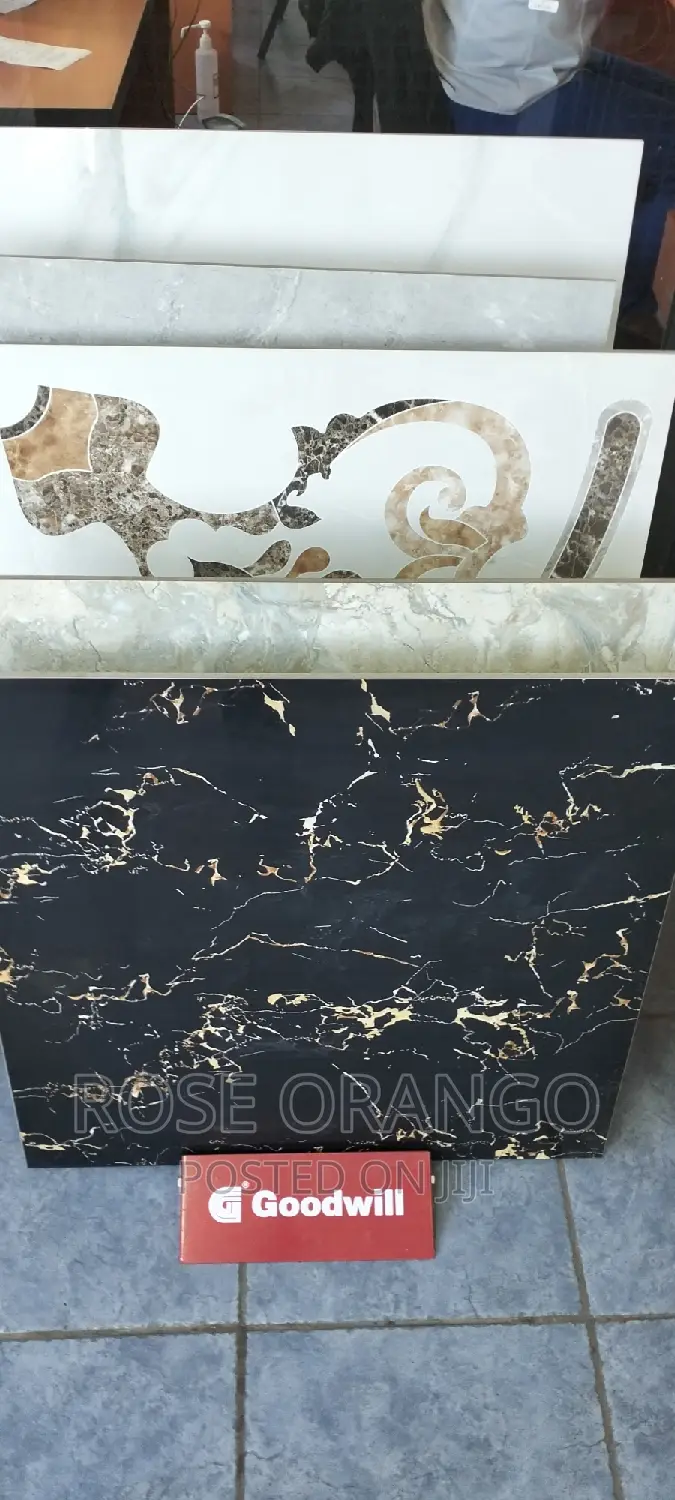 Black With Strips Floor Tile