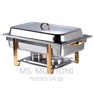 Rectangular Chaffing Dish With Golden Stand and Handle* - thumbnail 2