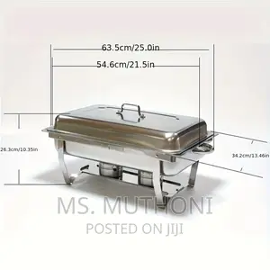 Rectangular Chaffing Dish With Golden Stand and Handle*