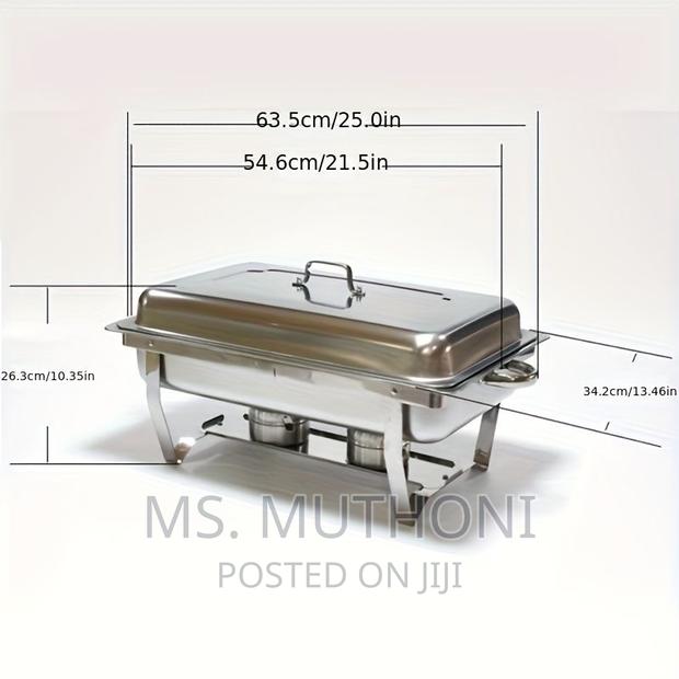 Rectangular Chaffing Dish With Golden Stand and Handle* - thumbnail 3