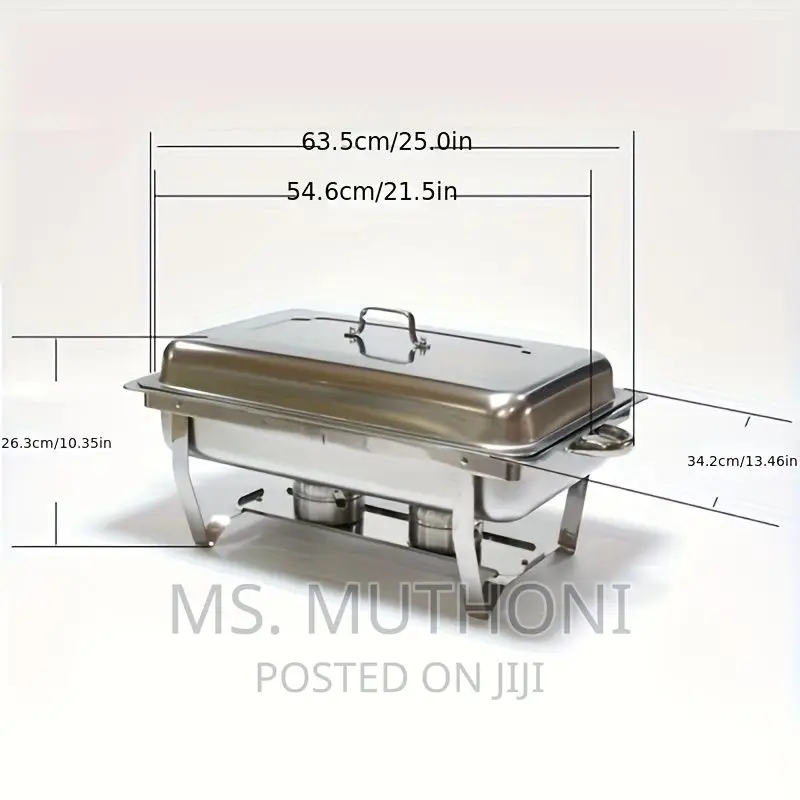 Rectangular Chaffing Dish With Golden Stand and Handle*