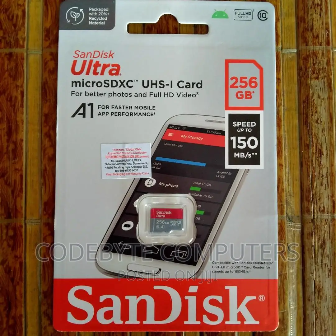 Sandisk Ultra SDXC 256GB UHS-I Card 150mb/S Class 10