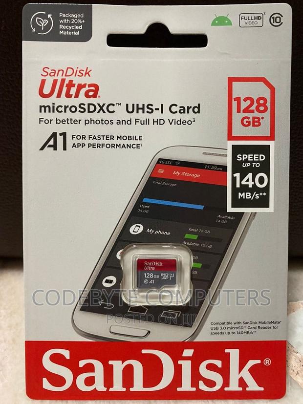 Sandisk Ultra SDXC 128GB UHS-I Card 140mb/S Class 10