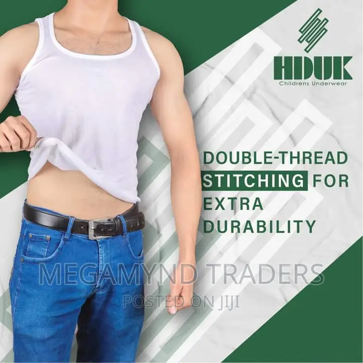 3pc Cotton Men Vest/White Vest