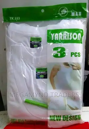 3pc Cotton Men Vest/White Vest