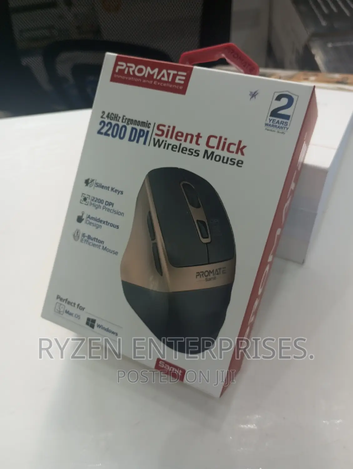 Promate Ergonomic Silent Wireless Mouse/ Ergonomic Mouse