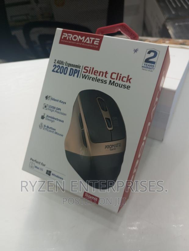 Promate Ergonomic Silent Wireless Mouse/ Ergonomic Mouse - main view