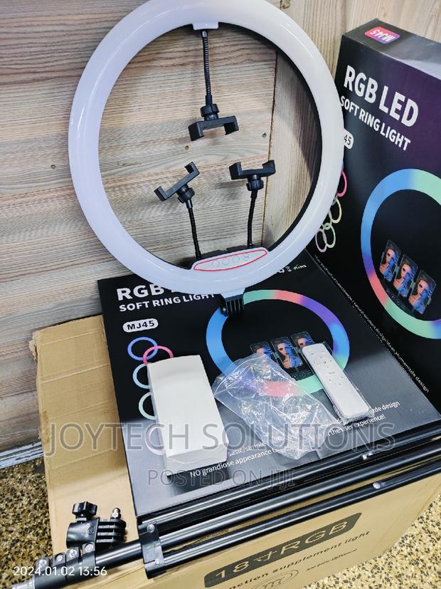 Improved RGB Led 18inches Ringlight With Microphone Holder - main view