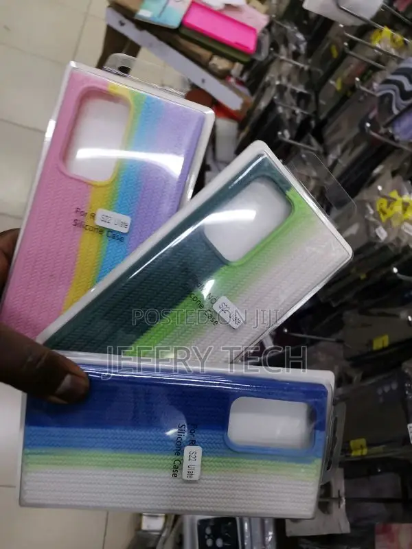 Silicone Case Rainbow Green/Pin for Samsung GALAXY S22 Ultra