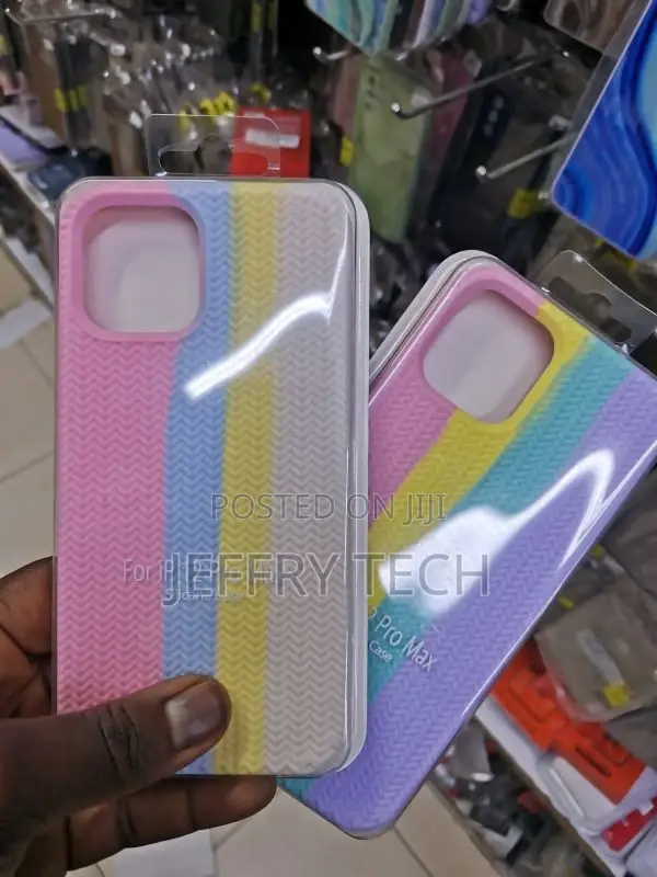 Rainbow Textures Silicone Phone Cases for iPhone 12 Pro Max