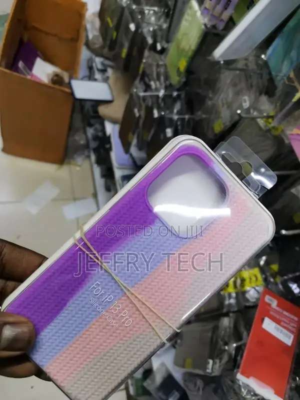 Silicon Rainbow Case for iPhone 13 Pro Purple/White