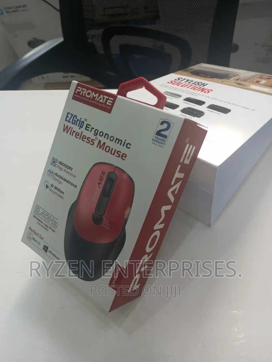 Promate Ezgrip Ergonomic Wireless Mouse Red/ Ergonomic Mouse
