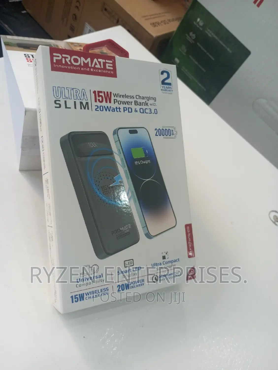 Promate 15w 20000mah Wireless Charging Powerbank/ Wireless