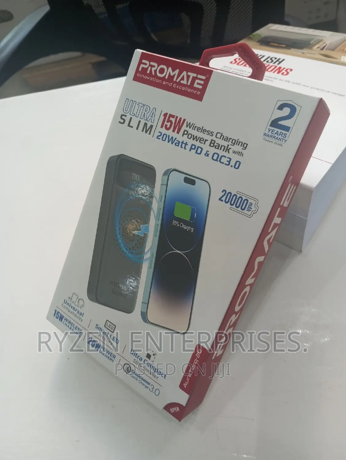 Promate Wireless Powerbank 20000mah/Slim Wireless Powerbank.