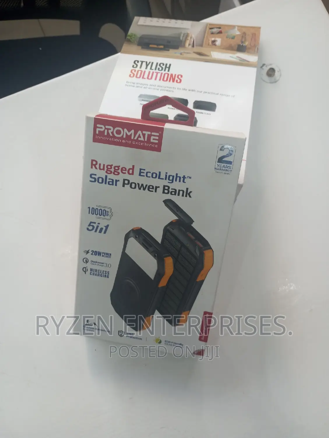 Promate Solar Powerbank 10000mah/ 5 In 1 Solar Powerbank