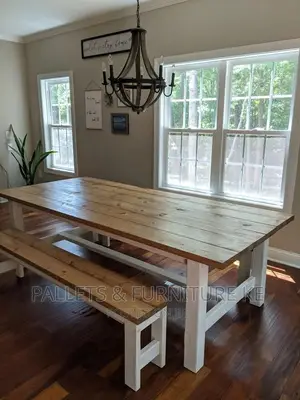Farmhouse Table Set With Benches