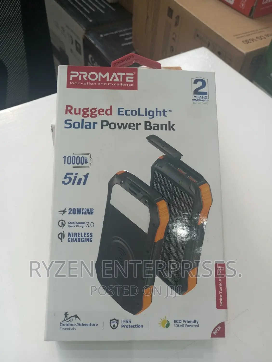 Promate Rugged Ecolight Solar Powerbank 10000mah/ Powerbank