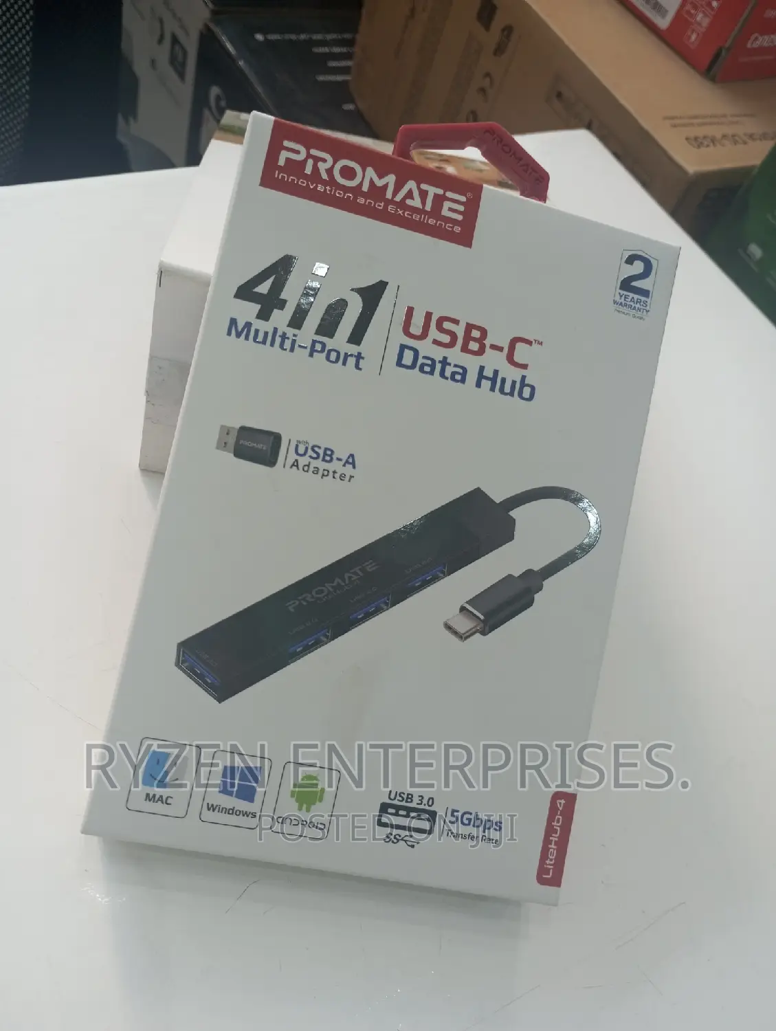 4 in 1 USB-C Data Hub/ Promate USB-C Hub 4 in 1